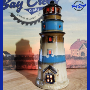 Ceramic candle lit lighthouse