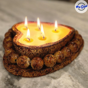 Heart shape candle med size ceramic